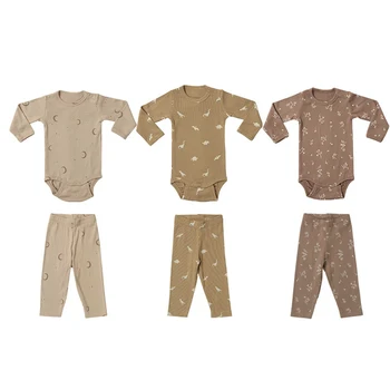Детски Гащеризон, Памучен дрехи за малките момчета и момичета, в началото на с дълги ръкави и цветен модел на цип, Панталони, Бебешки дрехи 0-24 м