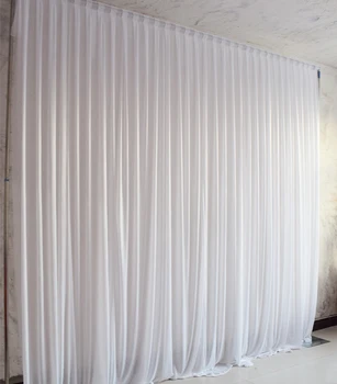 Бял прозрачен лед коприна Сватбени Декори Панел Висящи Завеси Фон За Парти Сватбена Украса Покривка Background3X3m