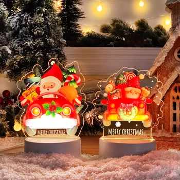 Коледа акрилни украса под формата на нощни лампи, Забавни коледни декорации за дома 2023 Навидад Kerst Noel, Натальные коледна украса, подаръци