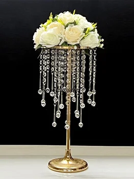 12 бр., Нов метален държач за вази с цветя, централните елементи на маса, метална поставка за декор на сватбени партита