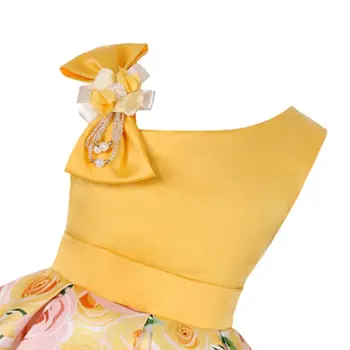 Вечерни детски рокли на шаферките с цветя модел за момичета, детски принцеса рокля, сватбената рокля N84E