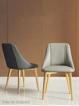 Съвременен стол за хранене, за домакински лека луксозни кухненски мебели скандинавски спалня стол за грим маса за хранене комплект от 6 стола