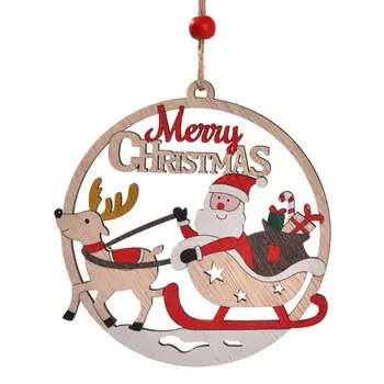 Подвесное украса Дядо Коледа за Многократна употреба, Дървени Декорации за Коледната елха Празничен Дядо Коледа, Северен Елен, Снежен човек за празника