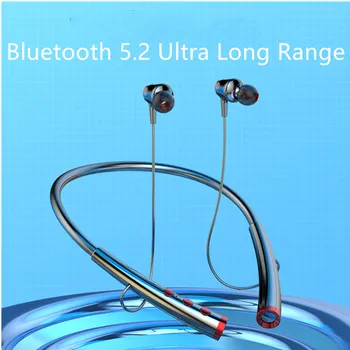 Леки слушалки с Bluetooth монтиране на врата 9D, водоустойчив и устойчив на пот, спортни слушалки с интелигентен шумопотискане