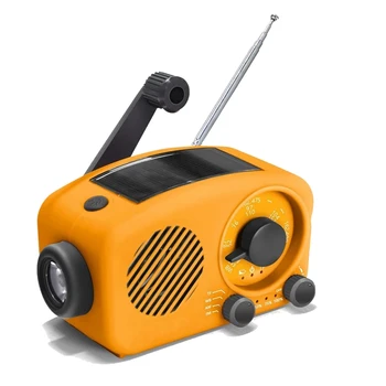 1 бр., ръчно радио, Слънчево радио, AM/FM, перезаряжаемое динамо-радио за нощуване на открито