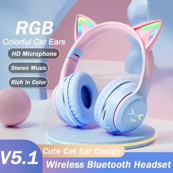 Безжични слушалки наклон цвят, Bluetooth-слушалки с микрофон, Сгъваеми Игри HIFI, Подкрепа TF карта, слушалки с шумопотискане