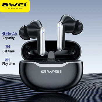 Awei T50 Wireless Headphones Bluetooth 5.3 накрайници за уши With Mic TWS Earphones In-Ear Stereo Headset Sport слушалки безжични