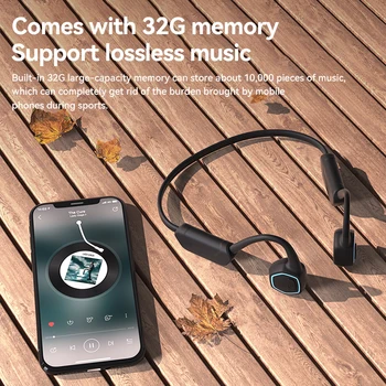 За Xiaomi Безжични слушалки с костна проводимост Bluetooth IPX8 Водоустойчив MP3 плейър, Слушалки Hi-Fi Слушалки с микрофон за гмуркане