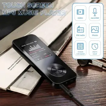 MP3-плейър с 2-инчов led сензорен екран, Преносимо, FM радио, Музикален будилник без загуба, е-книга за четене със снимки, TF карта, Mp4, Walkman подарък