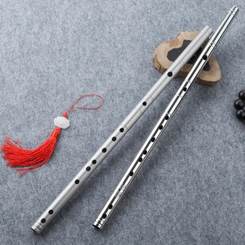 Професионална Тръба от неръждаема стомана CDEFG Ключ с 8 Дупки Флейта Китайски Disi Метална Флейта Порцелан Класически Дървени Духови музикални инструменти