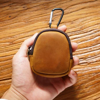 2023 Чанта за монети от естествена кожа, малък портфейл, чанта, голяма пазарска чанта с цип, чанта за слушалки, Bluetooth, калъф за ключове