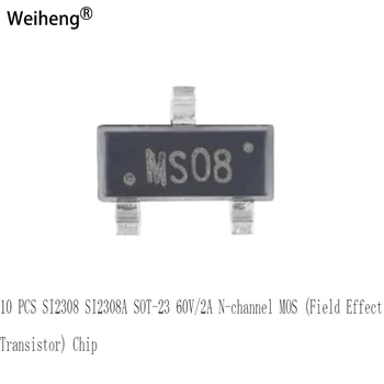 10 БР. SI2308 SI2308A SOT-23 60V2A N-канален чип MOS (полеви транзистор)