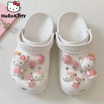Sanrio Hello Kitty Сладки Мультяшные Катарами За Обувки Kuromi Melody Аксесоари За Обувки DIY, Набор от 12 теми, Естетически Украса, Кавайные Подаръци