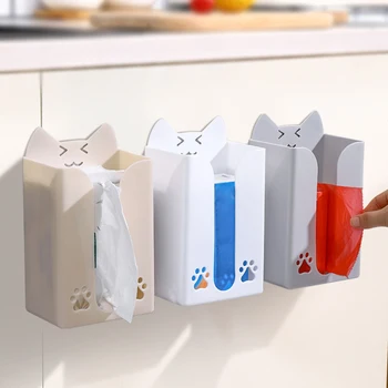 Кутия за салфетки с Анимационни котка, Картонени кутии, Стенен държач за Кърпа, Гладко Голям отвор за кухня, за баня, Тоалетни принадлежности