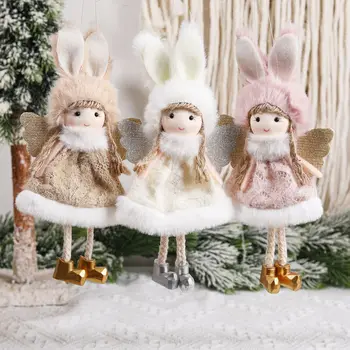 Коледен Ангел Кукла Сладко Длинноухий Ангел Кукла Висулка Коледна Елха, Висящи Висулка Ноел 2024 Нова Година Весела Коледна Украса