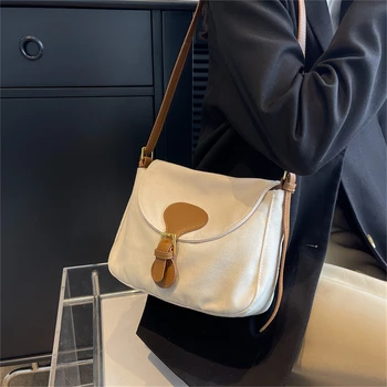 Нови холщовые чанта през рамо за жени 2023, Модерен дизайнерски портмонета и чанти с Голям капацитет, чанти-незабавни посланици, чанта