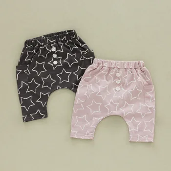 70-120 см, детски нови летни памучни модни маркови панталони Harlan за момчета и момичета с еластична гумена лента на талията, с дължина до коляното