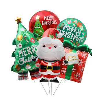 Големи Весели Коледни Украси балони от алуминиево Фолио Дядо коледа, Снежен човек Елен Надуваеми Глобуси Детски Душ Коледни Аксесоари за Партита
